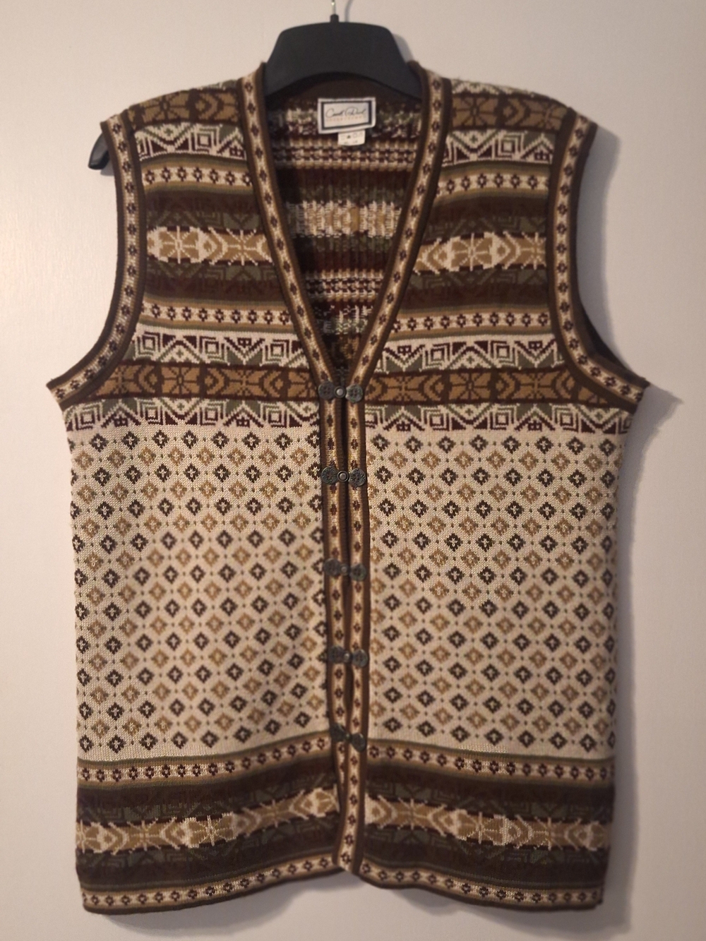 Vintage 80's Carroll Reed Knit Cardigan Vest